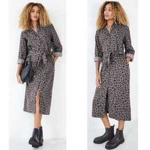 NWT Hush Gray Leopard Lexi Denim Dress Size 4